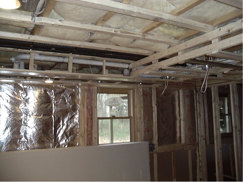 View showing the studio is ready for sheetrock